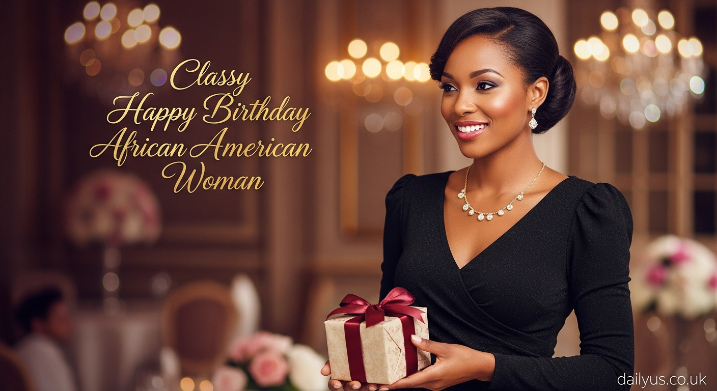 classy happy birthday african american woman